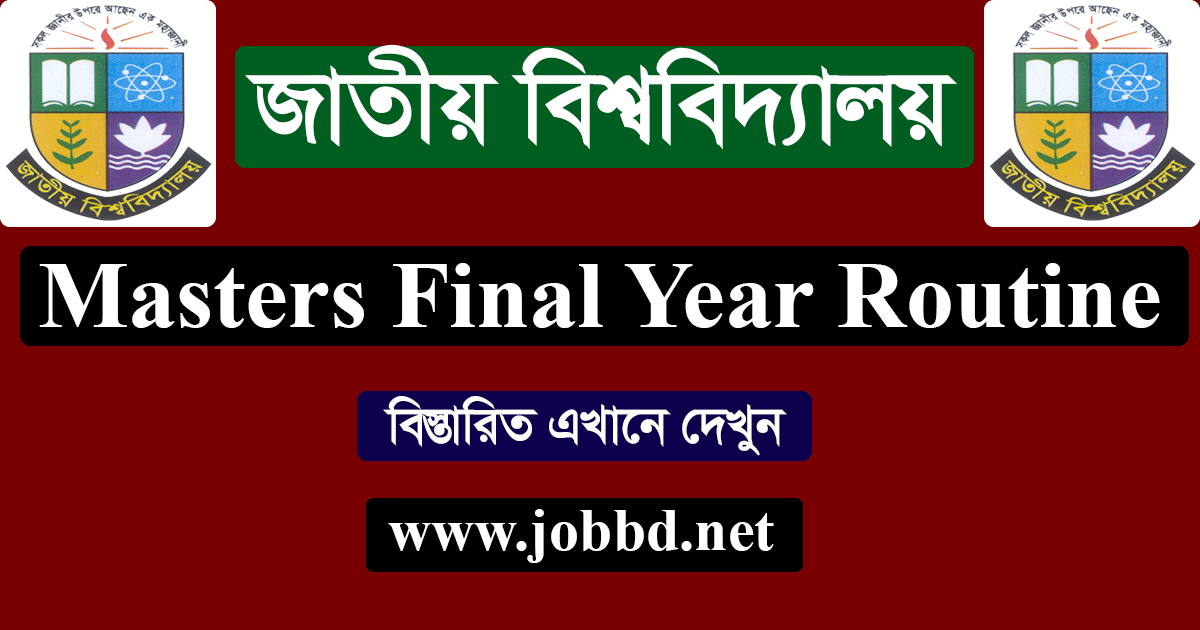 NU Masters Final Year Exam Routine 2022